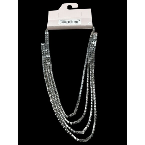 You're Invited Multi-Layered Necklace Silver-Tone Womens Elegant Design - Picture 3 of 5